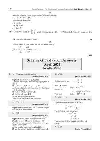 Karnataka II PUC Chapter-wise & Topic-wise Question Bank Class 12 Mathematics | 1550+ Questions, Revision Notes, Mind Maps, Mnemonics, Solved PYQs (2026–2017) | 2027 Board Exam | oswaal.ai