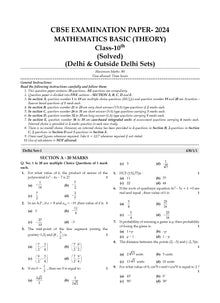 CBSE Question Bank Chapterwise and Topicwise SOLVED PAPERS Class 10 Mathematics (Basic) For Exam 2026