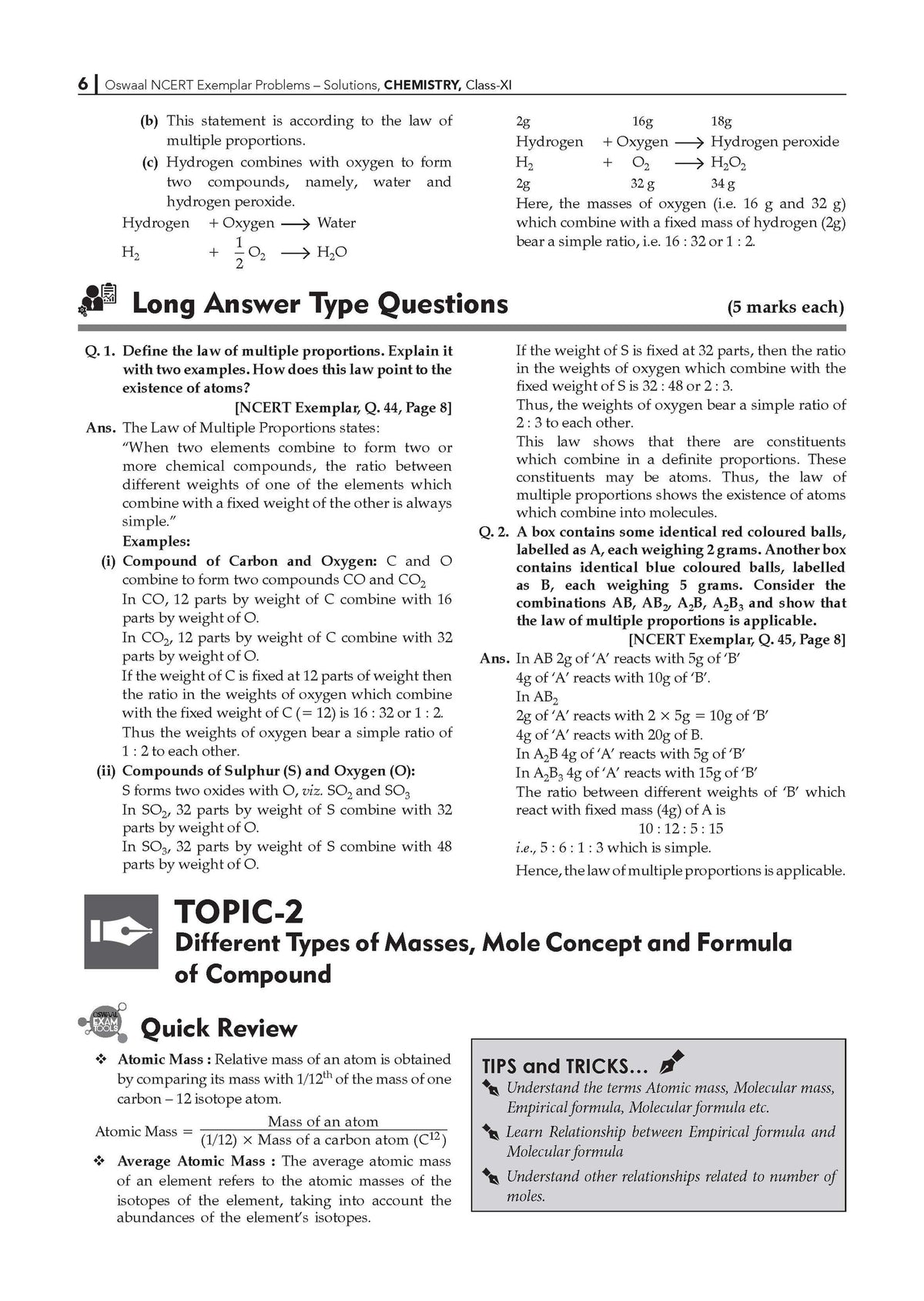 NCERT Exemplar (Problems - Solutions) Class 11 Chemistry Book For Latest Exam