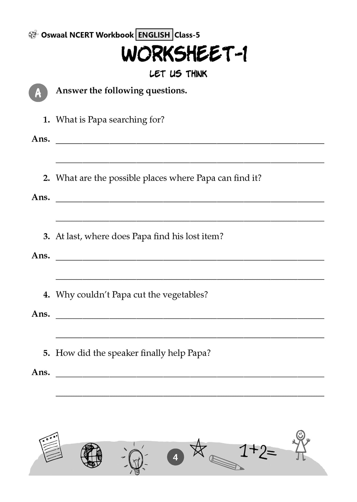 NCERT Workbook Class-5 English (Santoor) - Oswaal Books