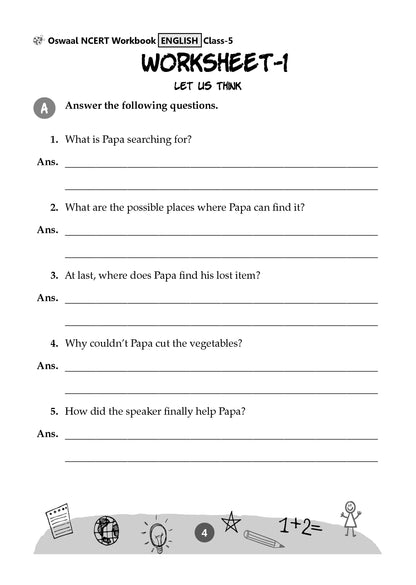 NCERT Workbook Class-5 English (Santoor) - Oswaal Books