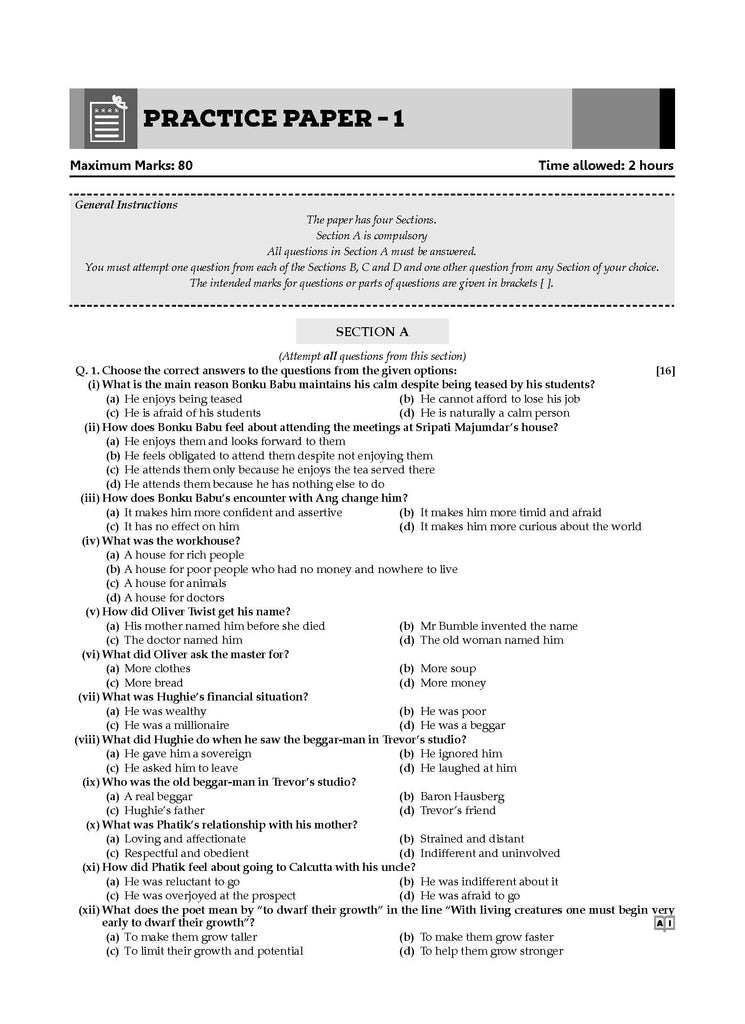 ICSE Question Bank Class 9 English Paper-2 | Chapterwise | Topicwise  | Solved Papers  | For 2025 Exams