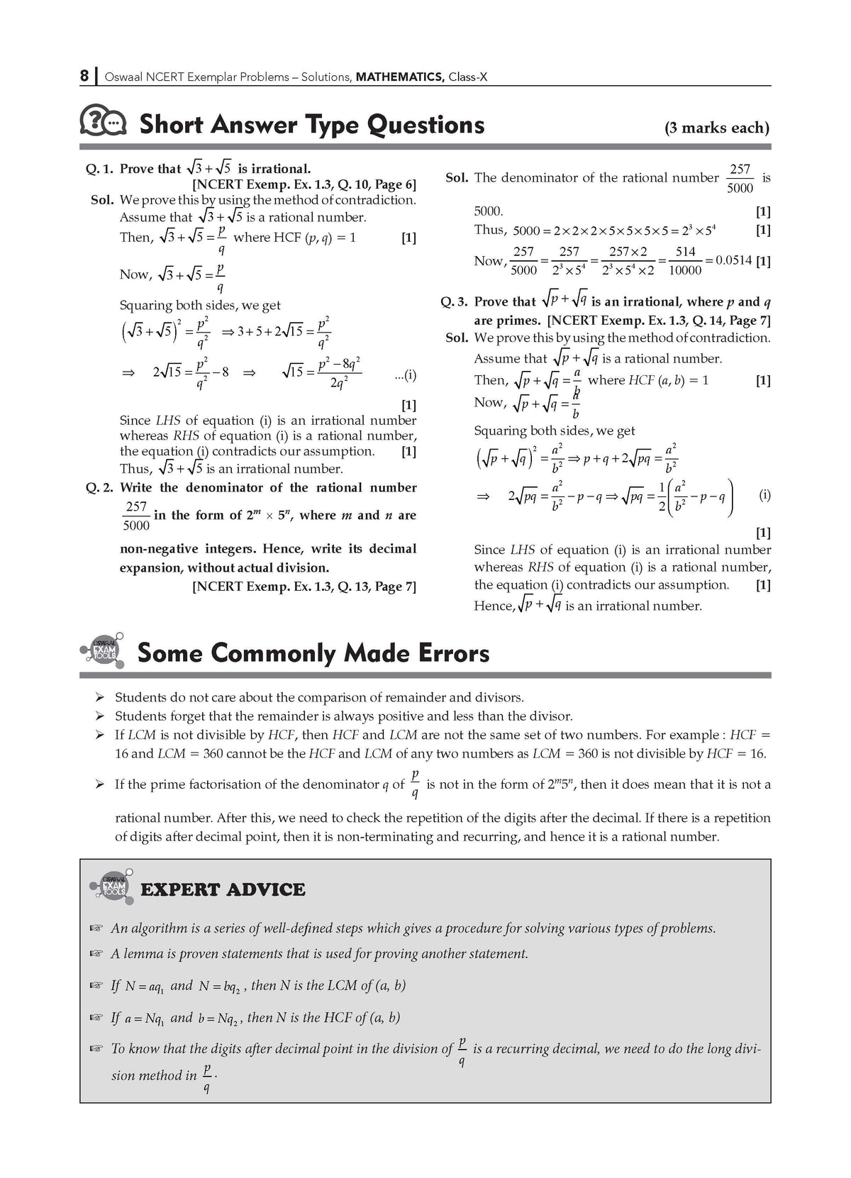 NCERT Exemplar (Problems - Solutions) Class 10 Mathematics & Science (Set of 2 Books) For Latest Exam - Oswaal Books