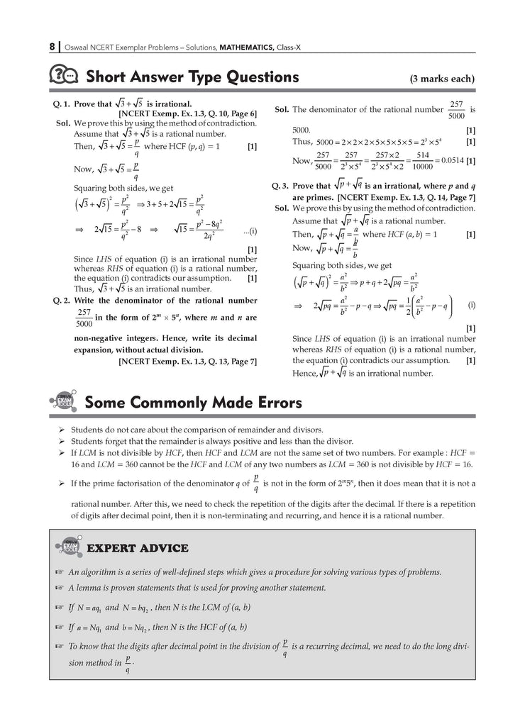 NCERT Exemplar (Problems - Solutions) Class 10 Mathematics & Science (Set of 2 Books) For Latest Exam