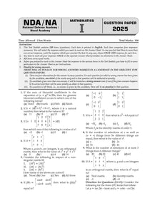 NDA-NA (NATIONAL DEFENCE ACADEMY/NAVAL ACADEMY) 12 Years' Chapter-wise & Topic-wise Solved Papers 2014-2025 (I) | Mathematics | For 2025 Exam