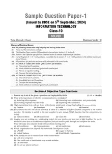 CBSE Sample Question Papers Class 10 Information Technology Book (For 2025 Exam)