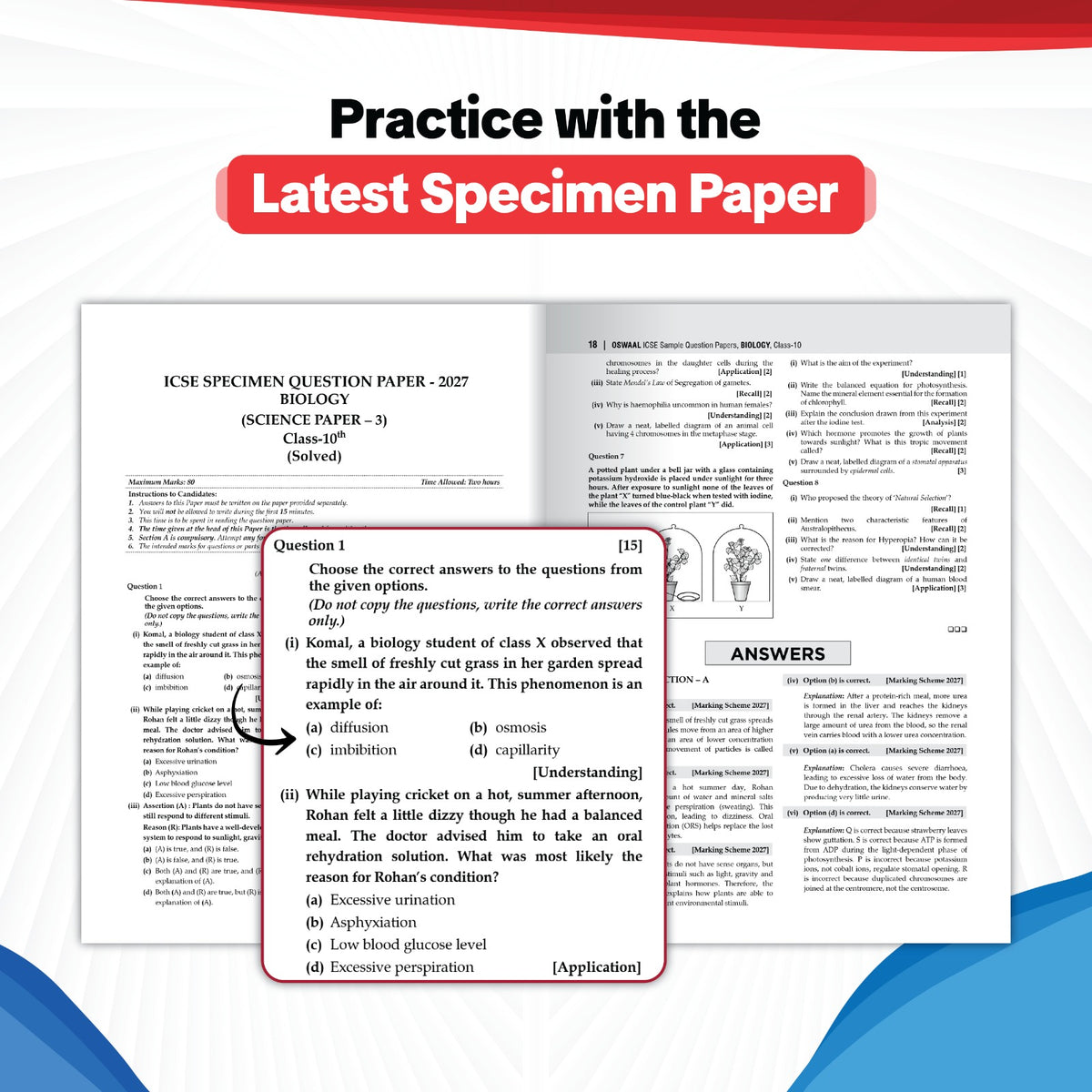 Oswaal ICSE | 10 Sample Question Papers | Class 10 | Biology (For 2027 Exam) | Includes – Board Paper 2026 & Specimen 2027 | With On Tips Notes, Mind Maps & Oswaal AI