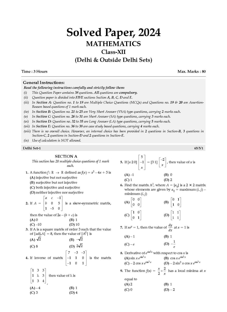 CBSE 10 Previous Years Solved Papers Class 12 Commerce - English Core | Mathematics | Accountancy | Economics & Business Studies Book For 2025 Board Exam