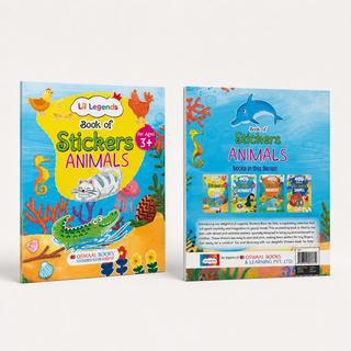 Lil Legends Books of Stickers Animals and Alphabets | Set of 2 for Age 3+ | Learn ABC and Counting With Fun Activities | Educational Workbook | For Toddlers/Nursery/LKG