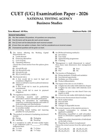 Oswaal NTA CUET (UG) Chapter-wise Solved Papers Question Bank | Business Studies |PYQs (2022–2026) NCERT aligned MCQs |With Solved Paper 2026 |For 2027 Exam |With Oswaal AI