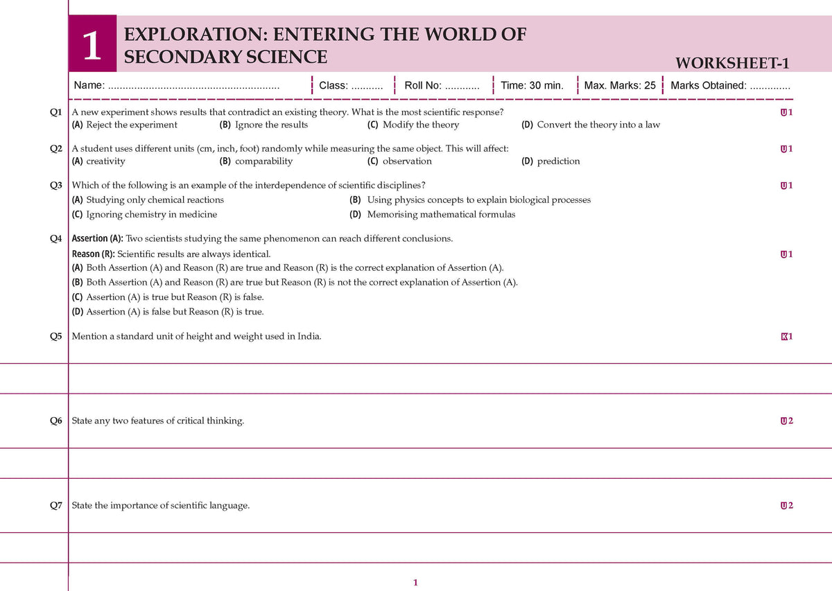 Oswaal CBSE Workbook Class 9 Science | aligned with NCERT Exploration | Perforated Worksheets for Practice with Competency Based questions | NEP 2020 + NCF-SE 2023 | 2027 Exam
