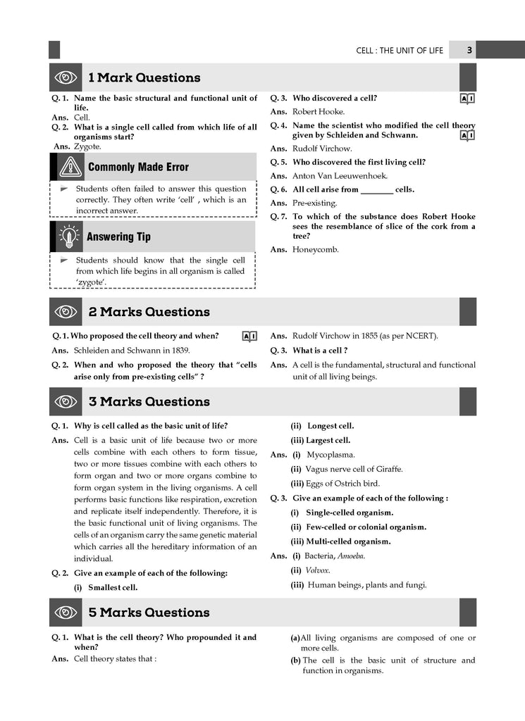 ICSE Question Bank Class 9 Biology | Chapterwise | Topicwise  | Solved Papers  | For 2025 Exams