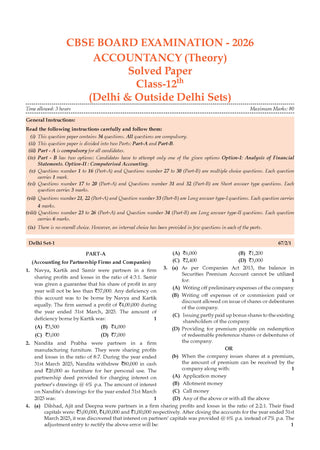 CBSE Class 12  Accountancy Question Bank | Chapter & Topic-wise Solved Papers (2017–2026) | Based on Latest Syllabus (April 2026) | Includes 2026 Papers | | For 2027 Exam
