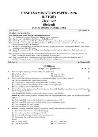 CBSE Class 12 History Question Bank | Chapter & Topic-wise Solved Papers (2017-2026) | Based on Latest Syllabus (April 2026) | Includes 2026 Papers | | For 2027 Exam