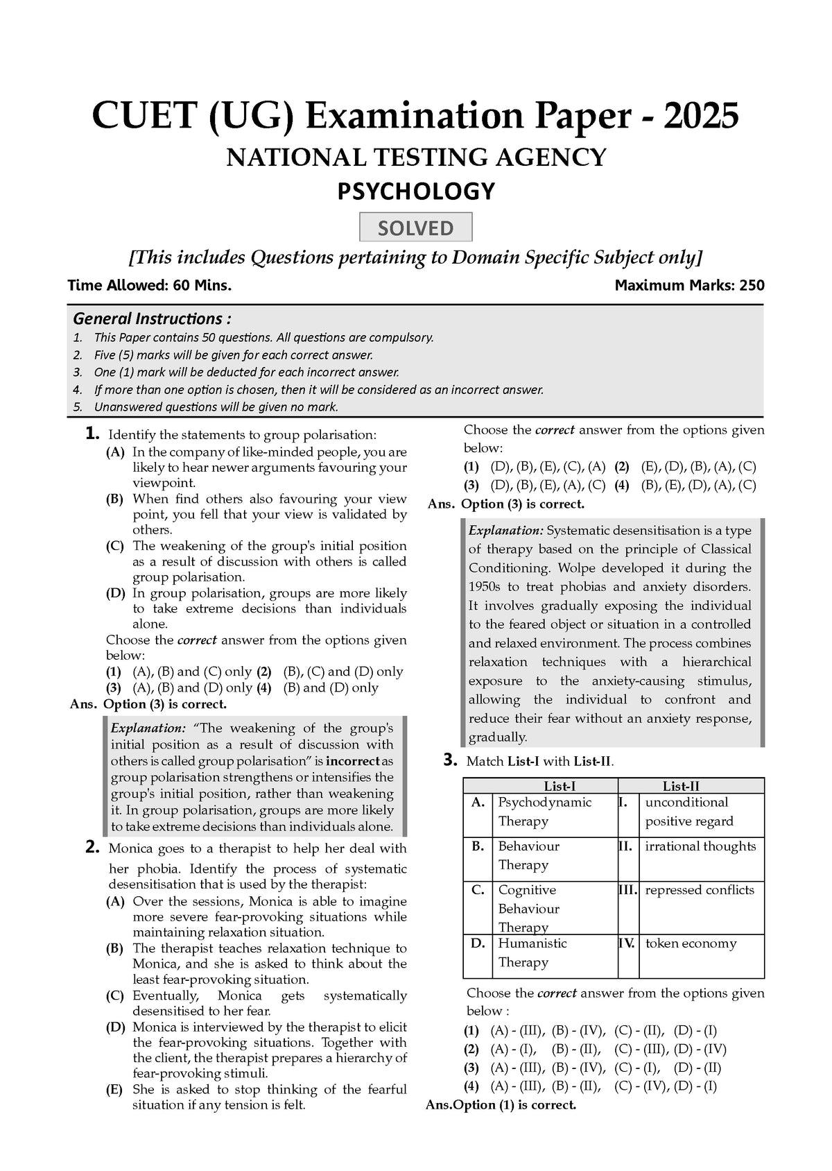 Oswaal NTA CUET (UG) 5 Mock Test Papers Psychology For 2026 Exam (Section-II) (as per latest 27 Dec., notification) | 250+ MCQs for Practice | Includes 2025 Paper- fully solved | With Oswaal AI