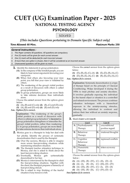 Oswaal NTA CUET (UG) 5 Mock Test Papers Psychology For 2026 Exam (Section-II) (as per latest 27 Dec., notification) | 250+ MCQs for Practice | Includes 2025 Paper- fully solved | With Oswaal AI