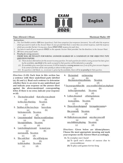 CDS 18 Previous Years’ Solved Papers |Year-wise 2018–2026 (I & II) | English | For 2027 Exam| With oswaal.ai