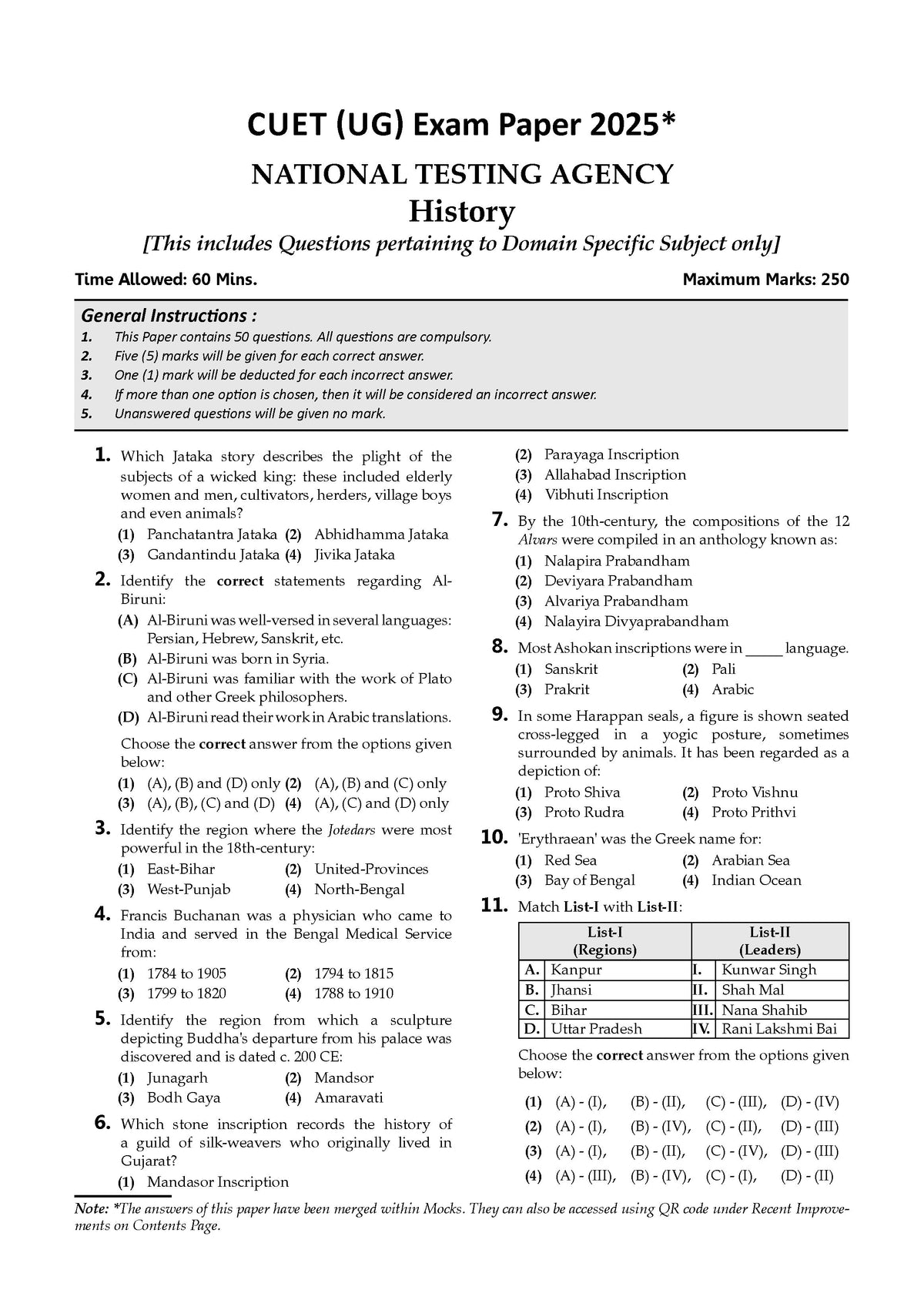 Oswaal NTA CUET (UG) 10 Mock Test Papers History For 2026 Exam (Section-II) (as per latest 27 Dec., notification) | 500+ MCQs for Practice | Includes 2025 Paper- fully solved | With Oswaal AI