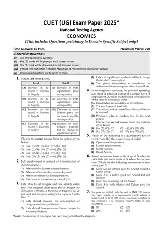 NTA CUET (UG) Chapter-wise Question Bank Economics For 2026 Exam (as per latest 27 Dec., notification) | PYQs & 700+ NCERT aligned MCQs |With Oswaal AI