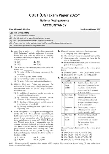 Oswaal NTA CUET (UG) 10 Mock Test Papers Accountancy For 2026 Exam (Section-II) (as per latest 27 Dec., notification) | 500+ MCQs for Practice | Includes 2025 Paper- fully solved | With Oswaal AI