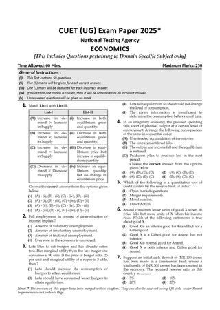 NTA CUET (UG) 10 Mock Test Papers Economics For 2026 Exam (Section –II) (as per latest 27 Dec., notification) | 500+ MCQs for Practice | Includes 2025 Paper- fully solved | With Oswaal AI