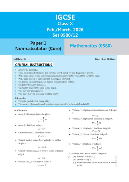 Oswaal IGCSE Topical Past Solved Papers | Mathematics Vol. 1 (0580) | For 2027 Exam | With Oswaal AI