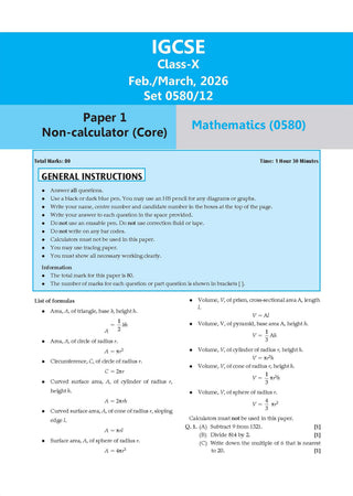 Oswaal IGCSE Topical Past Solved Papers | Mathematics Vol. 1 (0580) | For 2027 Exam | With Oswaal AI
