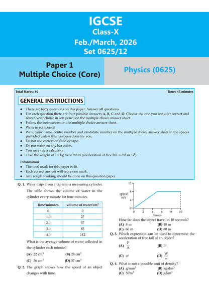 Oswaal IGCSE Topical Past Solved Papers | Physics Vol. 1 (0625) | For 2027 Exam | With Oswaal AI