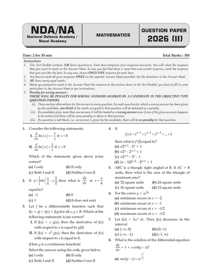 NDANA (National Defence Academy/Naval Academy) 19 Previous Years’ Solved Papers | Yearwise 2017–2026 (I & II) | GAT & Mathematics (Set of 2 Books) | For 2027 Exam | with Oswaal AI