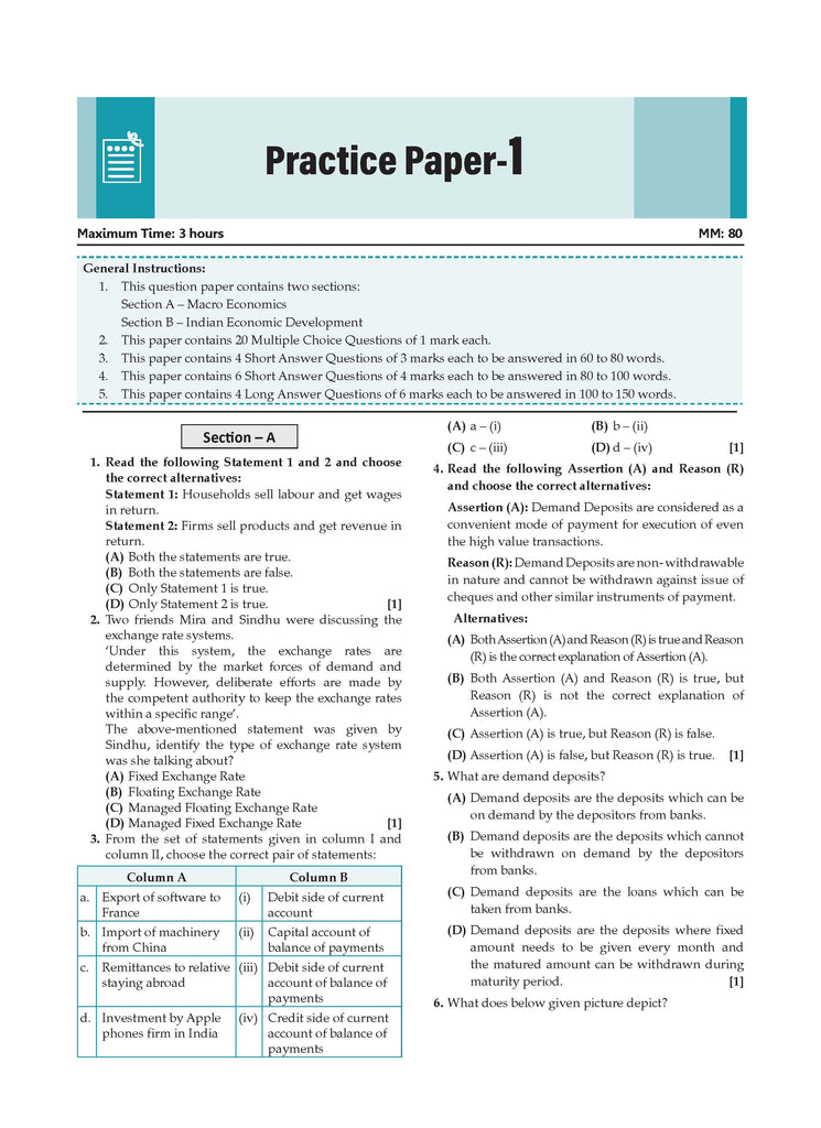 CBSE Question Bank Chapterwise and Topicwise SOLVED PAPERS Class 12 Economics For Exam 2026