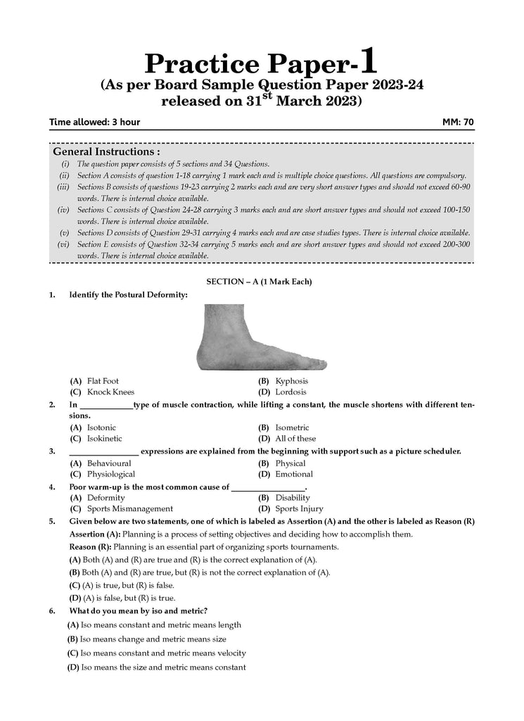 CBSE Question Bank Chapterwise and Topicwise SOLVED PAPERS Class 12 Physical Education For Exam 2026