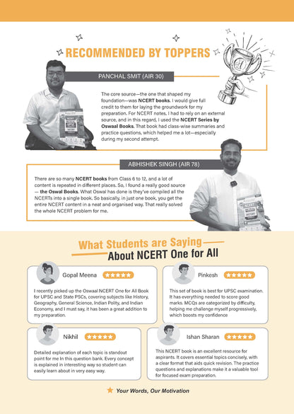 NCERT One for All Books for UPSC & State PSCs (Set of 6) | History, Geography, General Science, Indian Polity, Indian Economy + 32 years UPSC Topic-wise Question Bank | Latest Edition