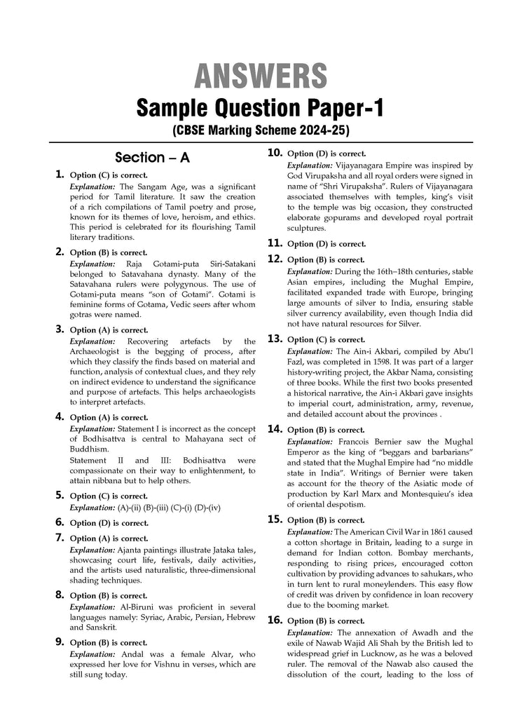 CBSE Sample Question Papers Class 12 History (For 2025 Exam)