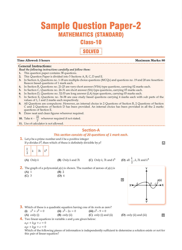 CBSE Sample Question Papers & Exam Rehearsal Class 10 Mathematics (Set of 2 Books) For 2025 Board Exam