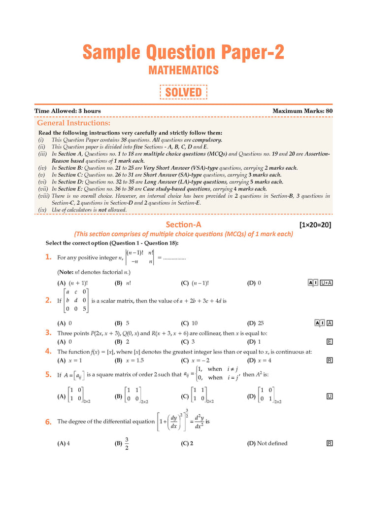 CBSE Sample Question Papers & Exam Rehearsal Class 12 Mathematics (Set of 2 Books) For 2025 Board Exam