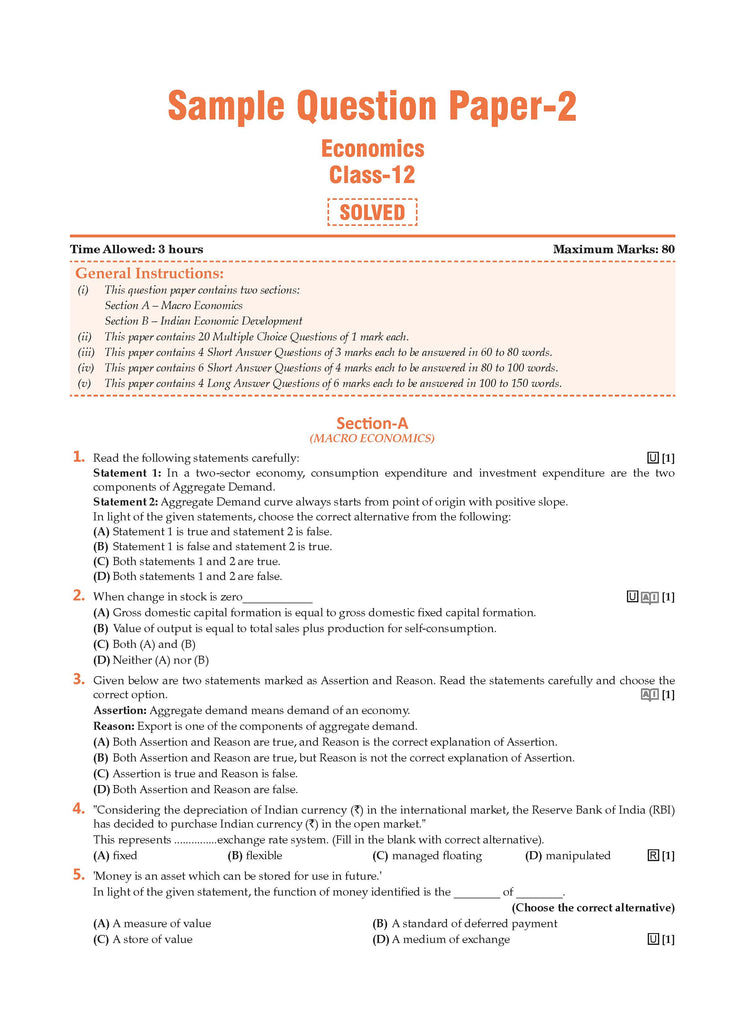 CBSE Sample Question Papers & Exam Rehearsal Class 12 Economics (Set of 2 Books) For 2025 Board Exam