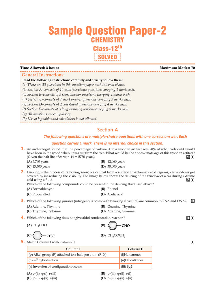 CBSE Sample Question Papers & Exam Rehearsal Class 12 Chemistry (Set of 2 Books) For 2025 Board Exam