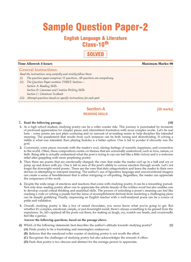 CBSE Sample Question Papers & Exam Rehearsal Class 10 English (Set of 2 Books) For 2025 Board Exam