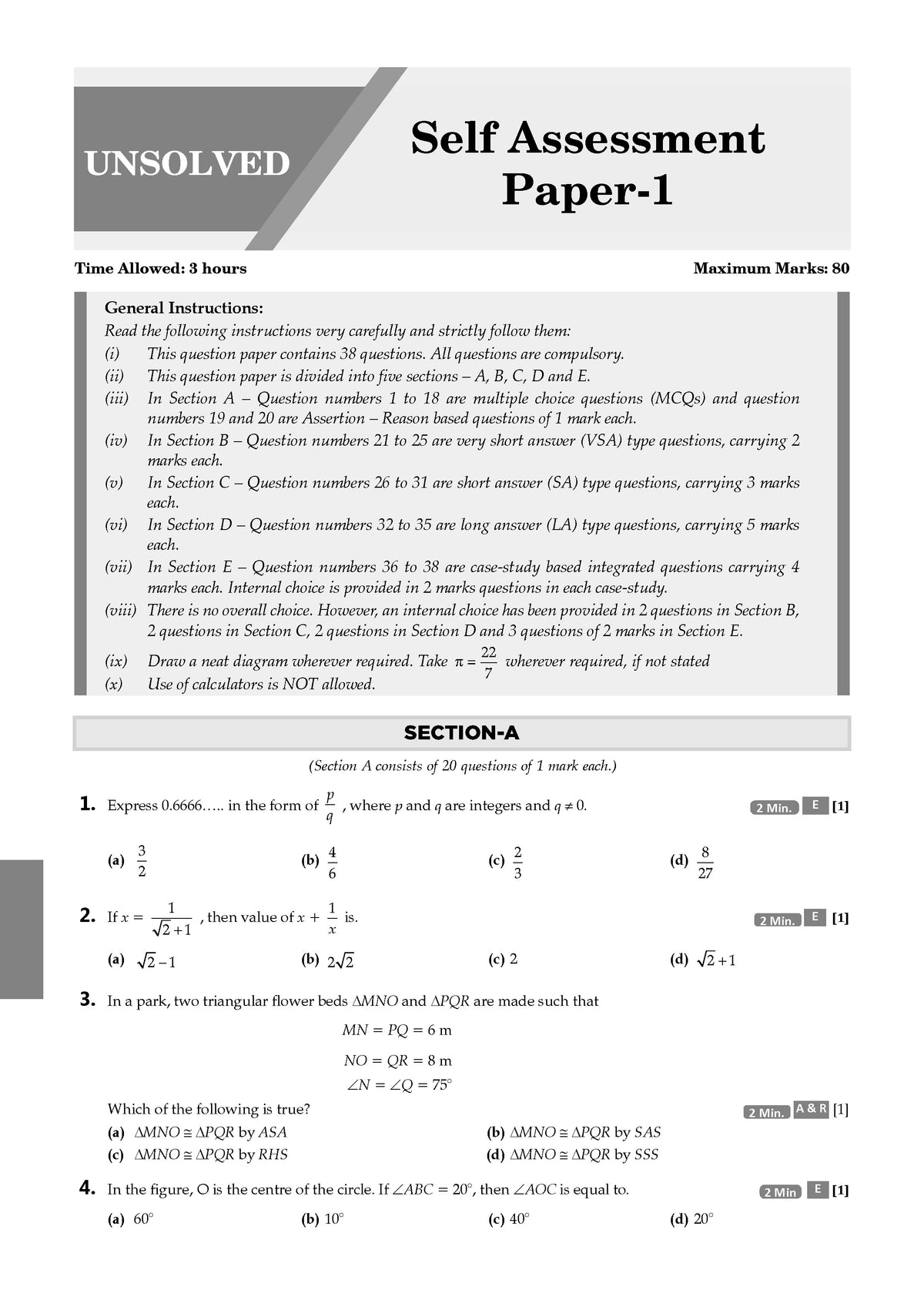 CBSE 10 Sample Question Papers Class 9 Mathematics for 2026 Exam | Strictly as per Latest Syllabus, Recommended by Topper's Includes Solved Papers, Mind Maps, Revision Notes & Competency-Based Qs