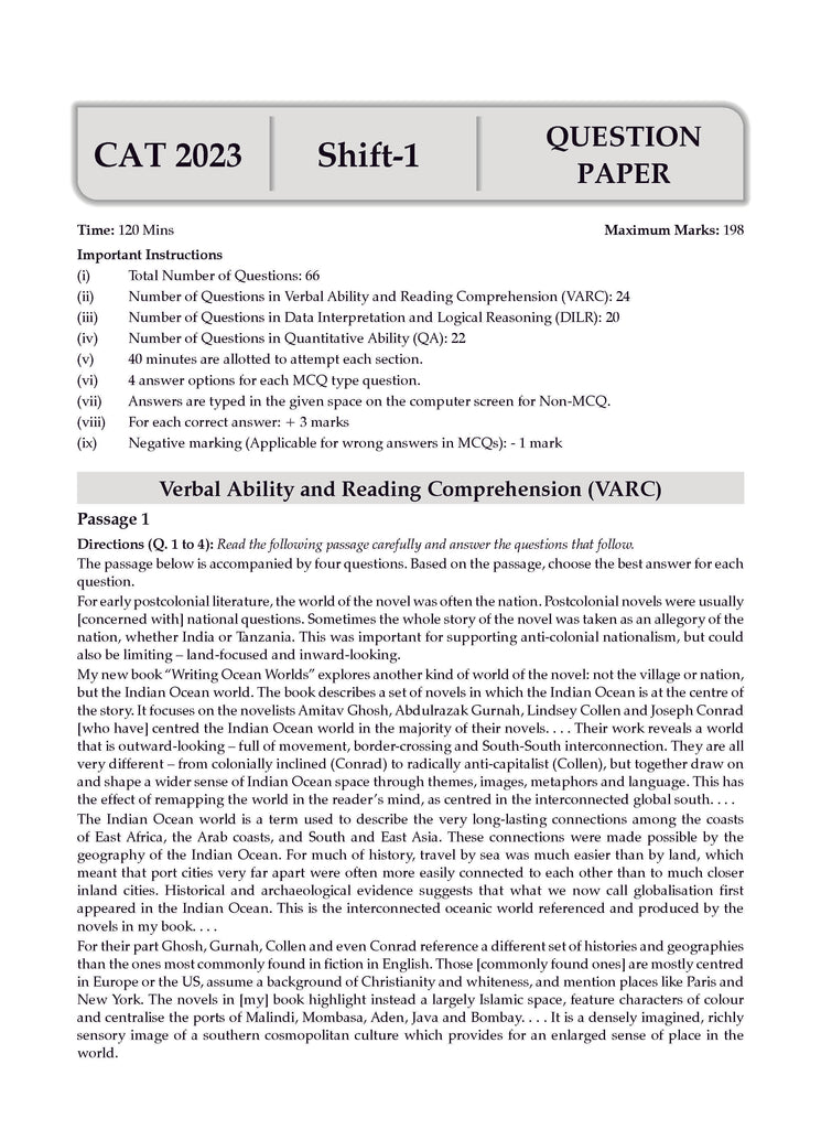 CAT 10 Years' Chapter-wise & Topic-wise Solved Papers (2006-2008 & 2017-2023) | (VARC, DILR & QA) | For 2024 Exam