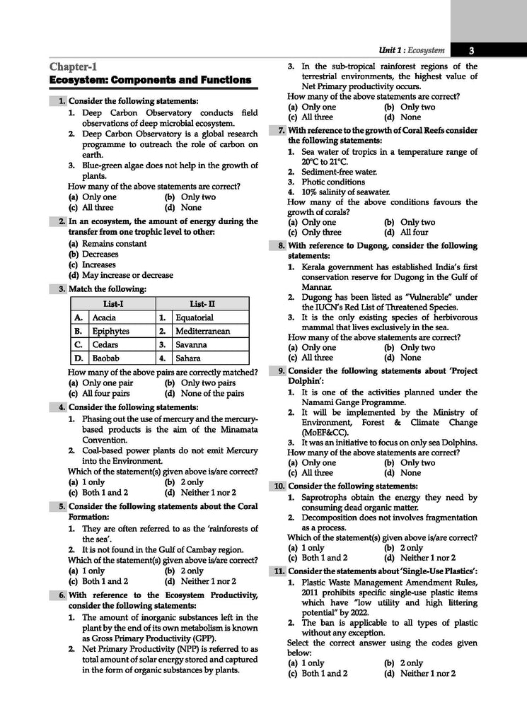 UPSC Power Bank | 1000+ MCQs  for UPSC & State PSCs Exams | Environment & Ecology | Latest Edition