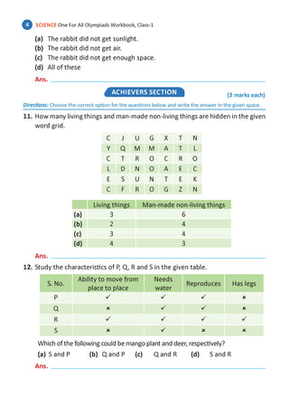 One For All Olympiads Workbook Class 1 Science | Questions for SOF NSO & Other Olympiad Exams 2026 | With Sample Practice Papers & Oswaal.AI