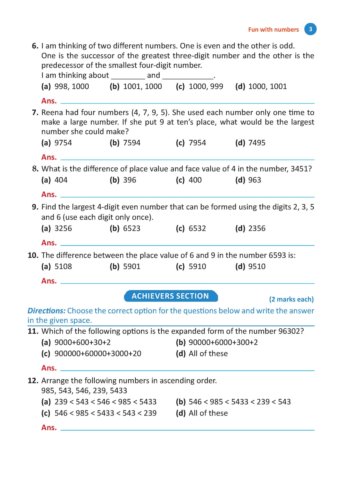 Oswaal One For All Olympiads Workbook Class 3 Maths | Questions for SOF IMO & Other Olympiad Exams 2026 | With Sample Practice Papers & Oswaal.AI