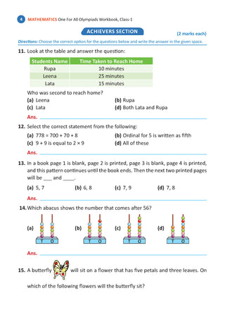One For All Olympiads Workbook Class 1 Maths | Questions for SOF IMO & Other Olympiad Exams 2026 | With Sample Practice Papers & Oswaal.AI