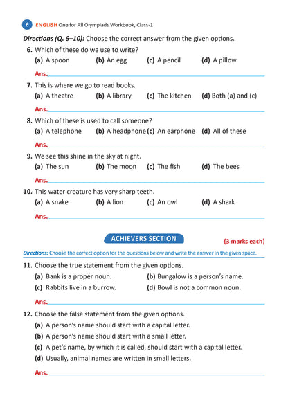 One For All Olympiad Workbook Class 1 (Set of 3 Books) Maths, Science & English For 2026 Exam