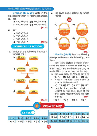 One for All Olympiads | Class 2 Maths, Science, English | Chapter-wise Previous Years' Solved Papers | Prep-Guide With Level 1, 2 & Achievers Section (Set of 3 Books) For 2026 Exam