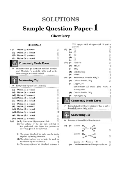 ICSE 10 Sample Question Papers Class 9 Chemistry for Exam 2026 (Strictly aligned with CISCE Latest Specimen Paper 2026), Competency-Based Questions, Mind Maps, On-Tips Notes, Solved MCQs, Revision with Explanations & Board Marking Scheme - Oswaal Books