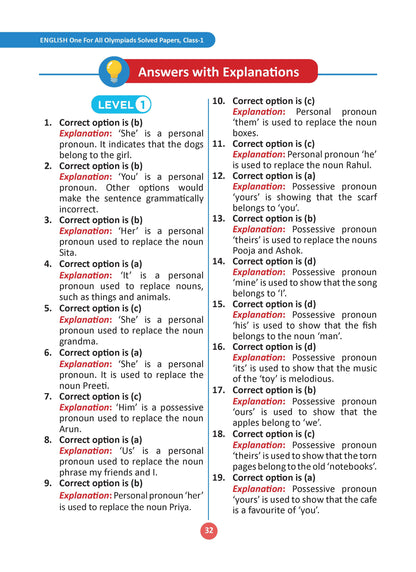 One For All Olympiads Class 1 English Prep-Guide, Chapter-wise Previous Years' Solved Papers + Workbook (Set of 2 Books) | Questions for SOF IEO & Other Olympiad Exams 2026