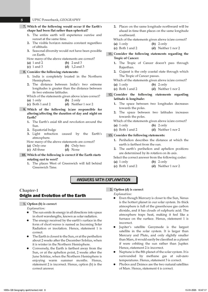 UPSC Power Bank:1000+ MCQs for UPSC and State PSCs Exams Geography