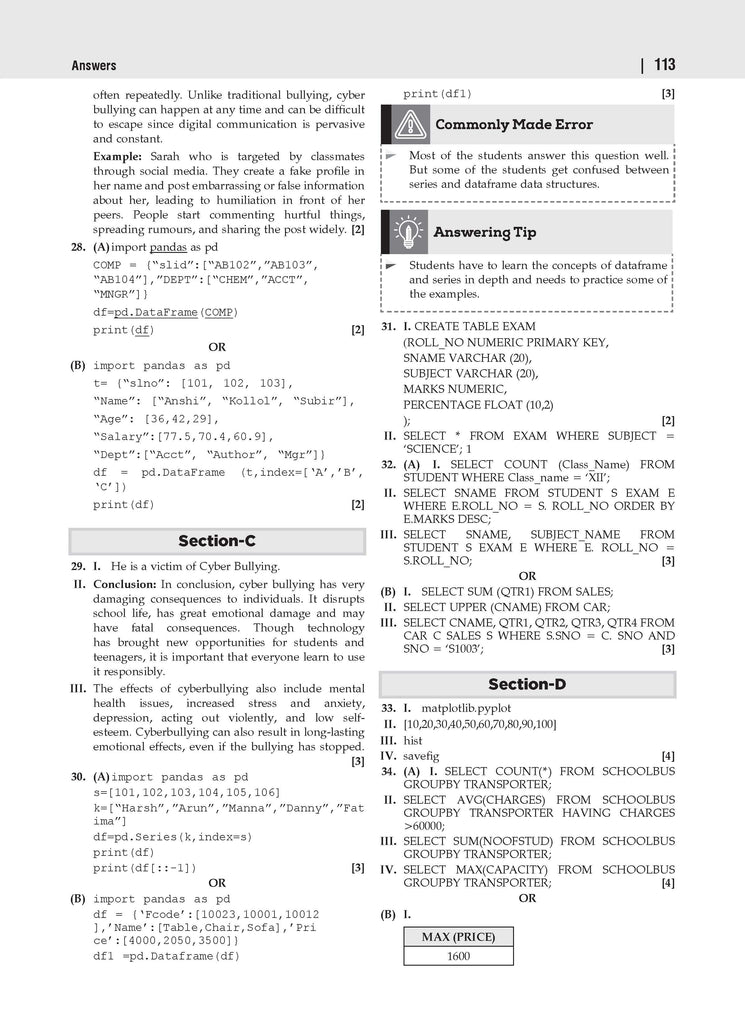 CBSE Sample Question Papers Class 12 Informatics Practices (For 2025 Exam)